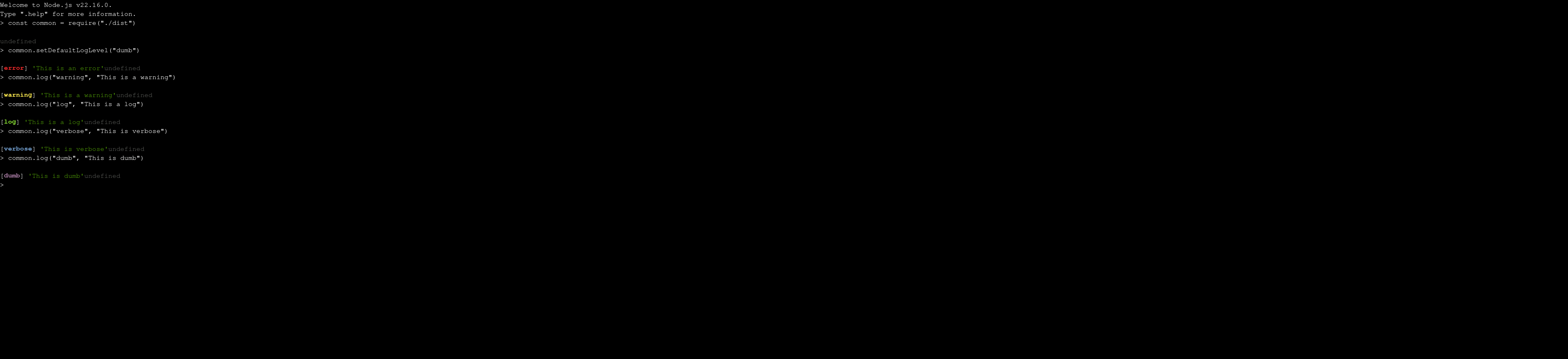Console output
