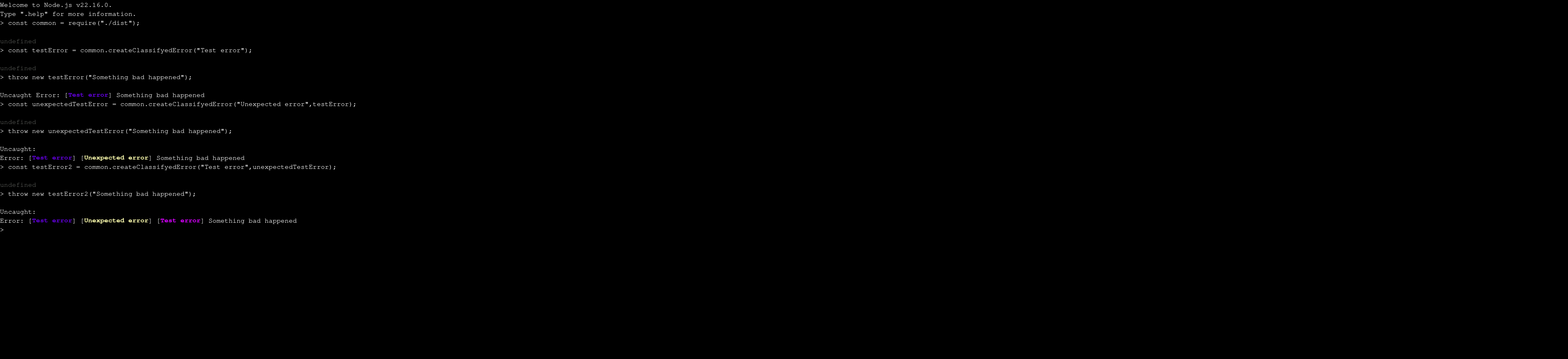 Console output